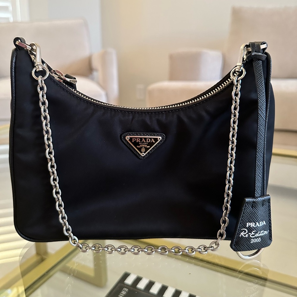 Prada Re-Edition Nylon Shoulder Bag Black